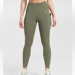 Gymshark Pocket Leggings - Dusty Olive